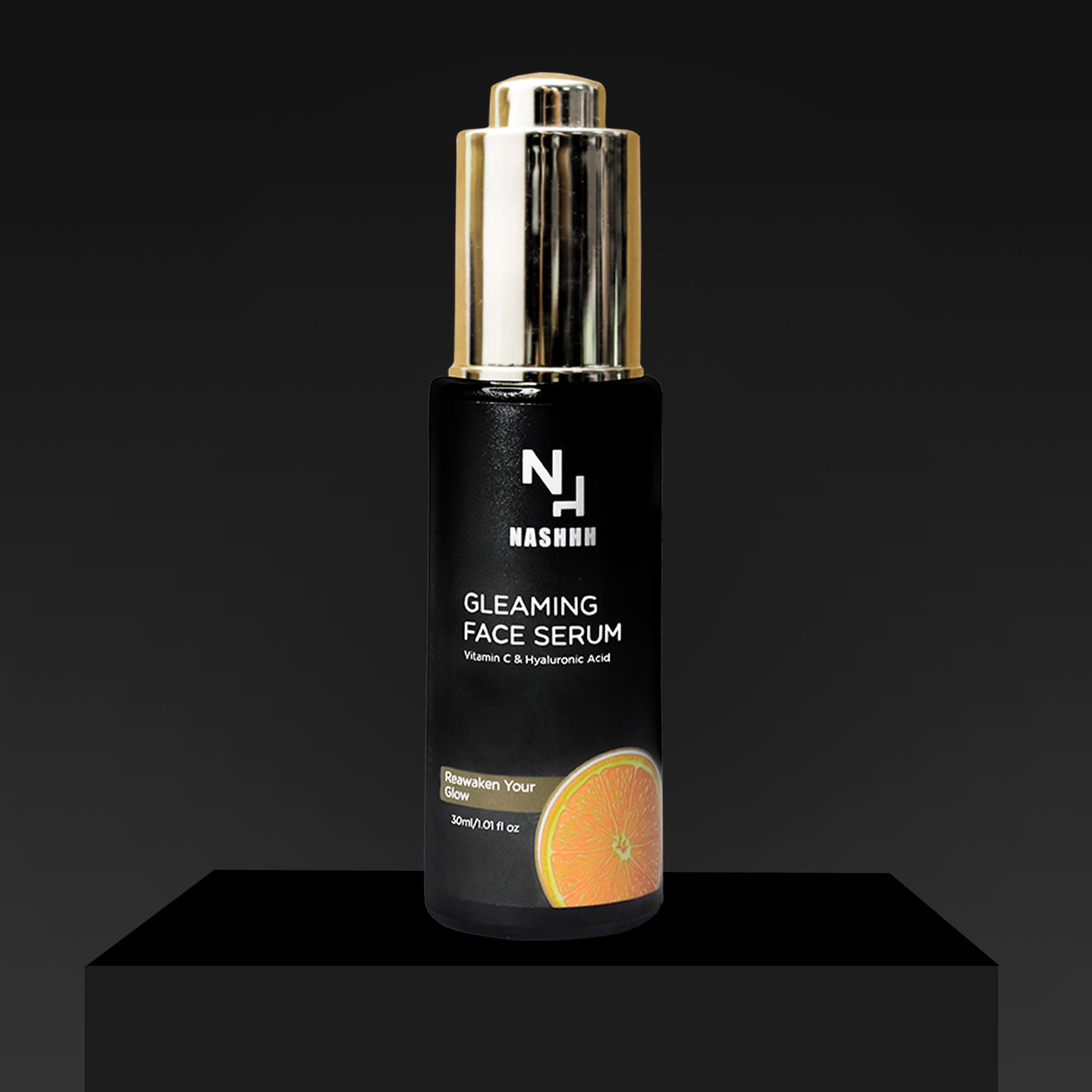 Nashhh Gleaming Face Serum - Vitamin C, Hyaluronic Acid & Herbal Extracts (30ml)